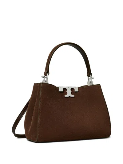 Tory Burch Eleanor Suede Shoulder Bag In Brown