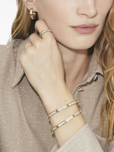 Tory Burch Icon Crystal Paved Cuff Bracelet In Gold