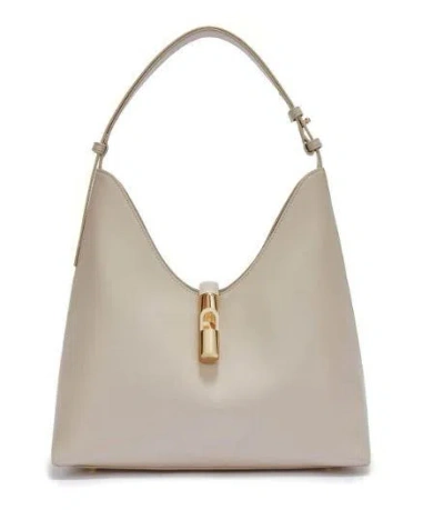 Furla Marshmallow Leather Hobo Bag With Adjustable Handle In Neutral