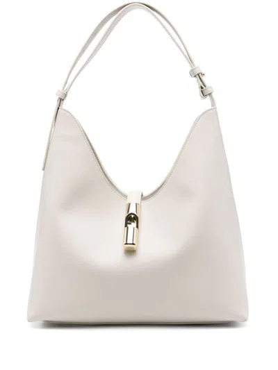 Furla Marshmallow Leather Hobo Bag With Adjustable Handle In Neutral