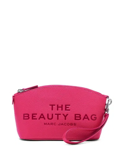 Marc Jacobs Half Moon Leather Beauty Bag Wristlet In Pink