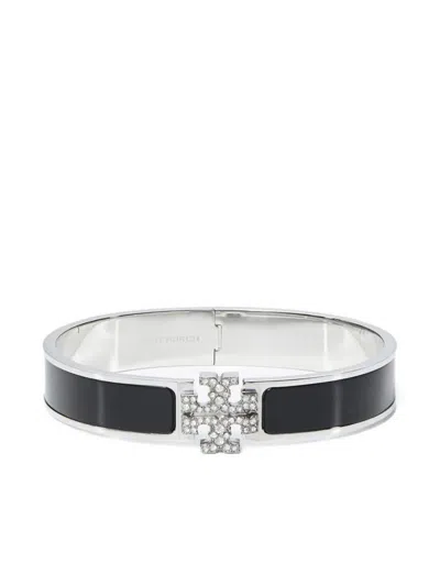 Tory Burch Icon Enamel Bracelet In Black