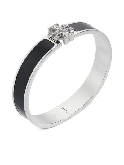 Tory Burch Icon Enamel Bracelet In Black