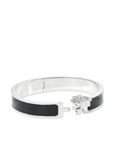 Tory Burch Icon Enamel Bracelet In Black