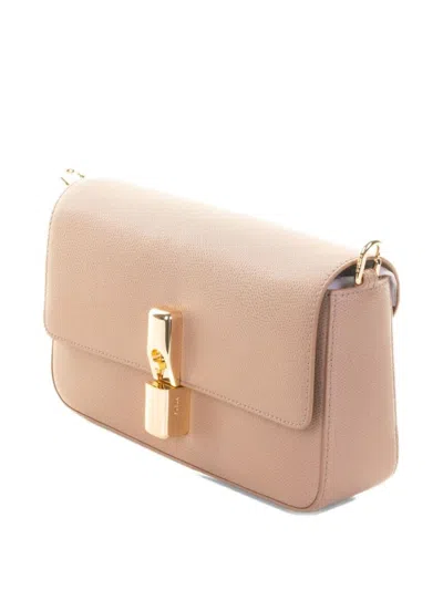 Furla Lock-detail Leather Shoulder Bag In Pink