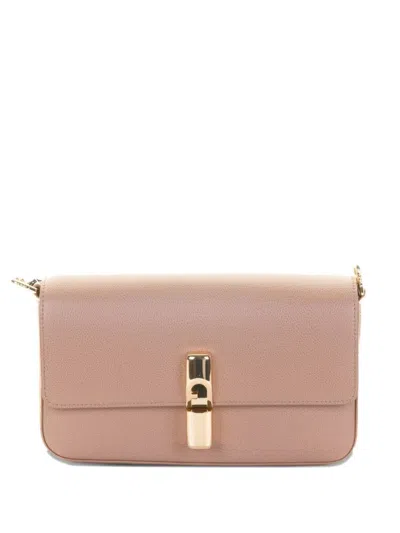 Furla Lock-detail Leather Shoulder Bag In Pink
