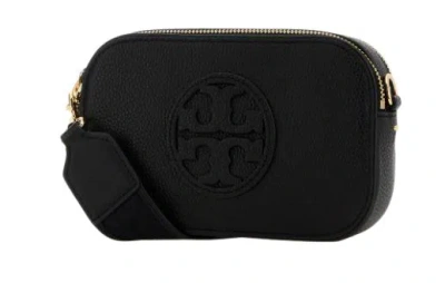 Tory Burch Black Leather Mini Miller Crossbody Bag In Black