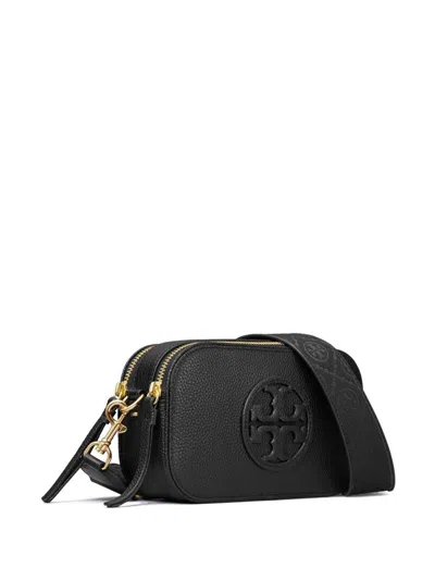 Tory Burch Black Leather Mini Miller Crossbody Bag In Black