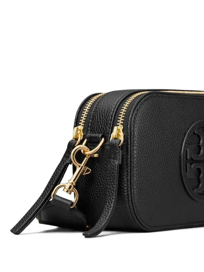 Tory Burch Black Leather Mini Miller Crossbody Bag In Black