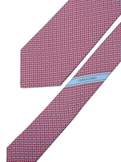 Ferragamo Patterned Tie In Pink