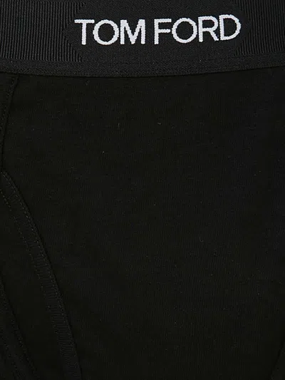 Tom Ford Pack Of 2 Logo Cotton Boxer Briefs In Black