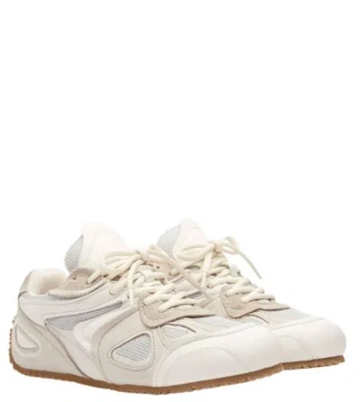 Axel Arigato Slow Runner White And Beige Sneaker With Mesh Inserts And Grooved Sole In Leather And Fabric Man In Neutral