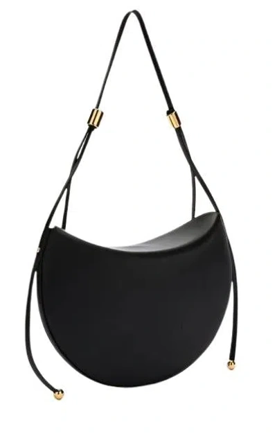Furla Small Moonstone Leather Shoulder Bag In Black