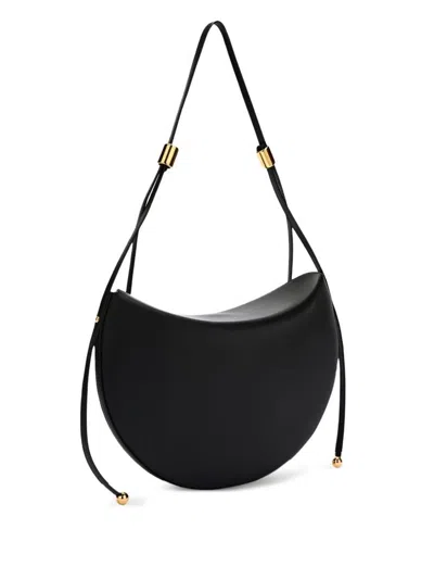 Furla Small Moonstone Leather Shoulder Bag In Black