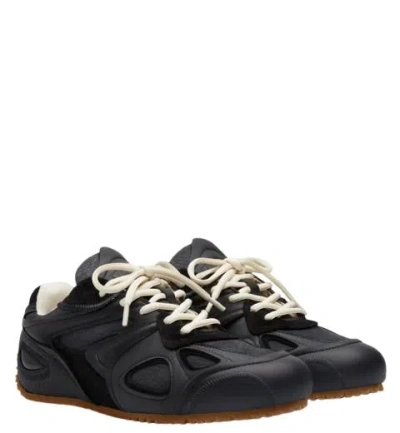 Axel Arigato Slow Runner Black Sneaker With Insert Design And Grooved Sole In Leather And Suede Woman In Black