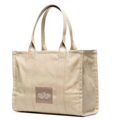 Marc Jacobs Rectangular Canvas Tote Bag With Top Handles In Neutral