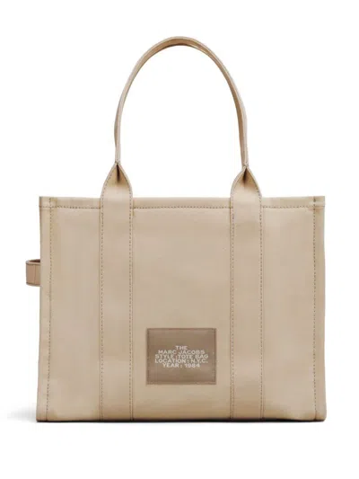 Marc Jacobs Rectangular Canvas Tote Bag With Top Handles In Neutral
