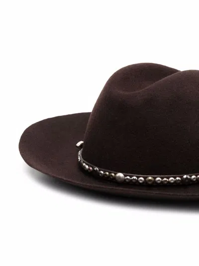 Golden Goose Deluxe Brand Men Golden Fedora Hat In Brown
