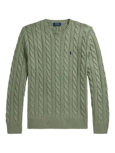 Ralph Lauren Cable-knit Cotton Sweater In Green
