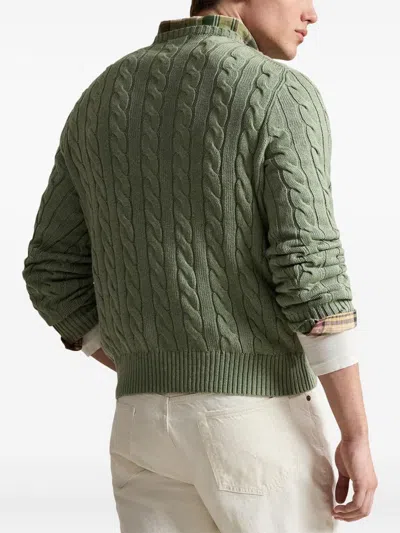 Ralph Lauren Cable-knit Cotton Sweater In Green