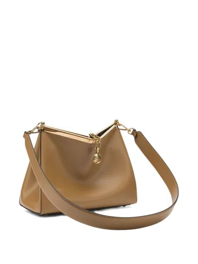 Etro Vela Small Leather Shoulder Bag In Brown