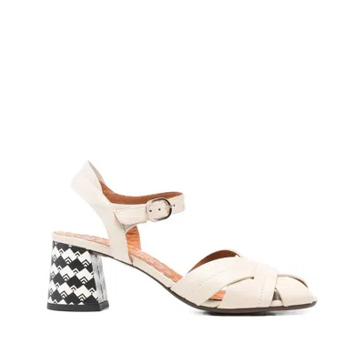 Chie Mihara Criss-cross Block-heel Sandals In Neutral