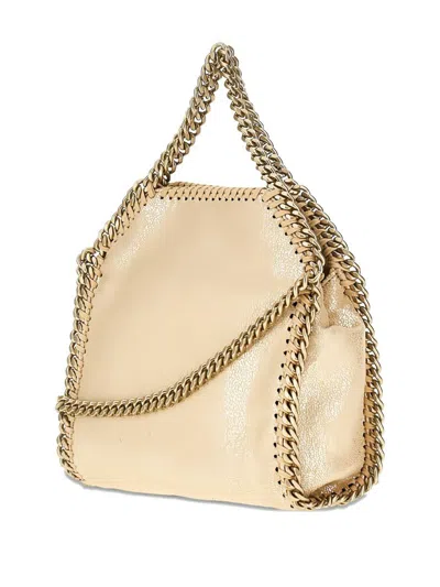 Stella Mccartney Falabella Tiny Crossbody Bags Gold In Nude