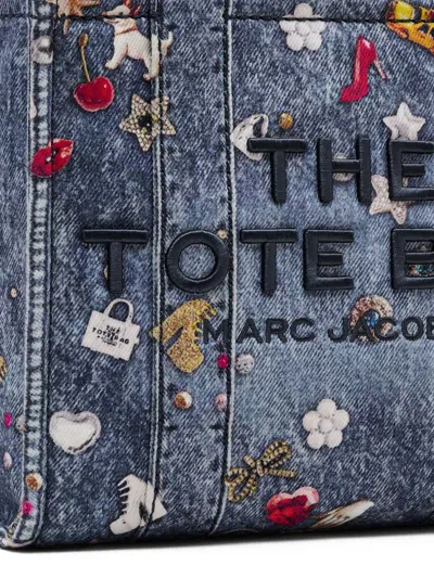 Marc Jacobs Medium Tote Bag Embroidered Design In Blue