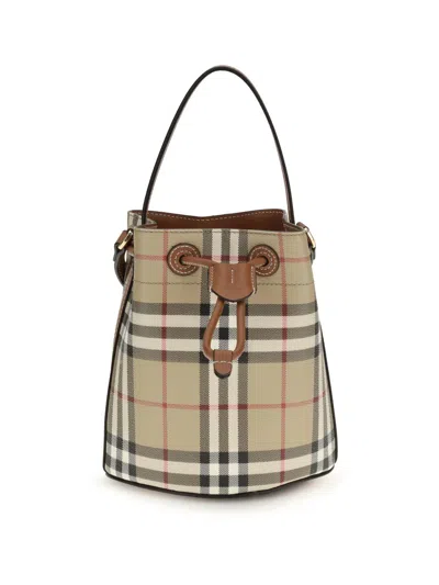 Burberry Printed Canvas Check Bucket Bag In Multi