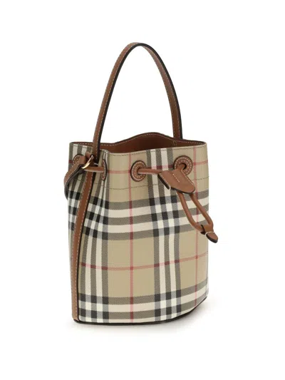 Burberry Printed Canvas Check Bucket Bag In Multi