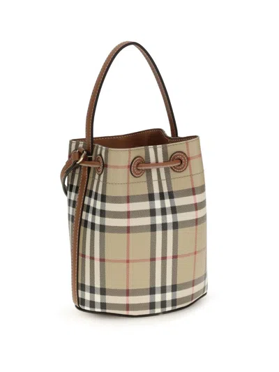 Burberry Printed Canvas Check Bucket Bag In Multi