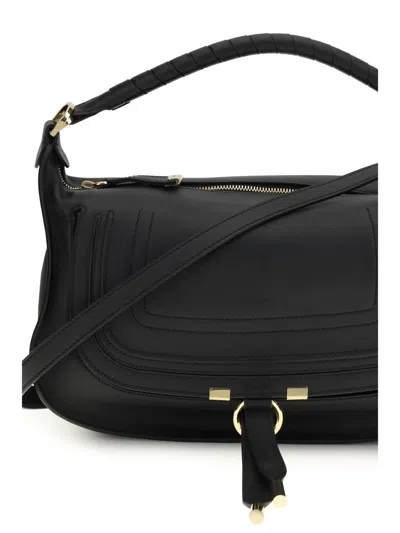 Chloé Small Leather Marcie Shoulder Bag In Black