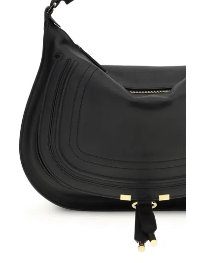 Chloé Black Calf Leather Bos Taurus Shoulder Bag In Black