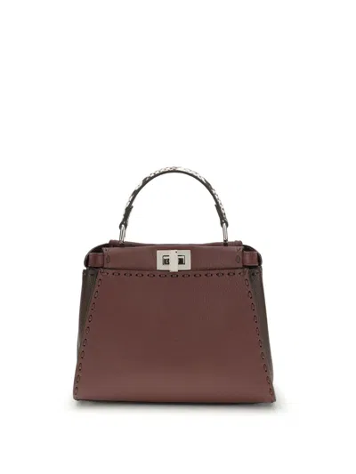 Fendi Brown Calf Leather Bos Taurus Shoulder Bag In Brown