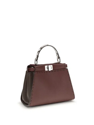 Fendi Brown Calf Leather Bos Taurus Shoulder Bag In Brown