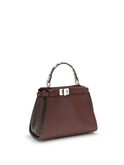 Fendi Brown Calf Leather Bos Taurus Shoulder Bag In Brown