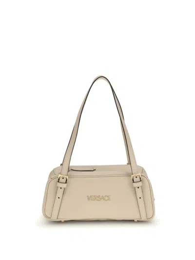 Versace Cream Lamb Ovis Aries Aries Shoulder Bag In Neutral