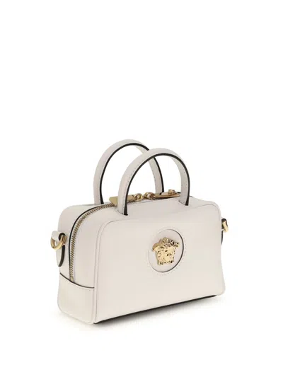Versace Medusa Crossbody Bag Detachable Strap Top Handle In White