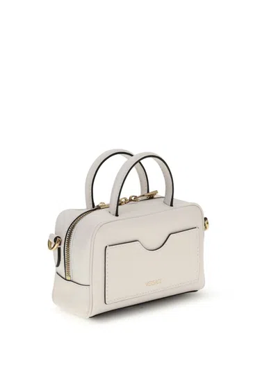 Versace Medusa Crossbody Bag Detachable Strap Top Handle In White