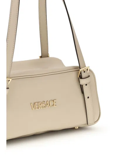 Versace Cream Lamb Ovis Aries Aries Shoulder Bag In Neutral