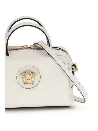 Versace Medusa Crossbody Bag Detachable Strap Top Handle In White