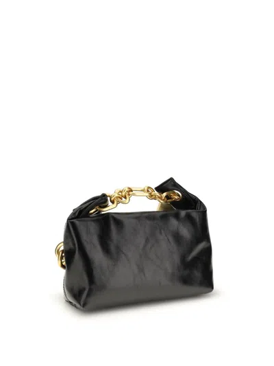 Balmain Sync Mini Chain-embellished Leather Tote In Black