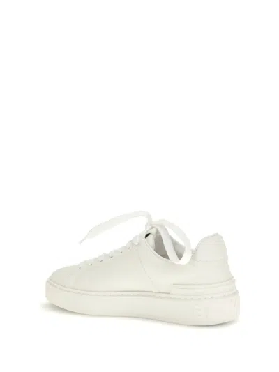 Balmain Court Sneaker Low Top Round Toe Rubber In Animal Print