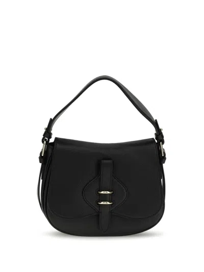 Coccinelle Black Calf Leather Bos Taurus Handbag In Black