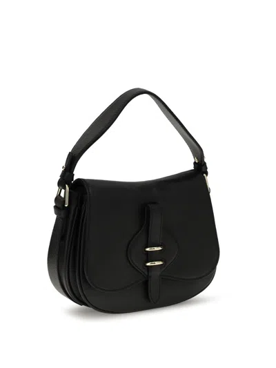 Coccinelle Black Calf Leather Bos Taurus Handbag In Black