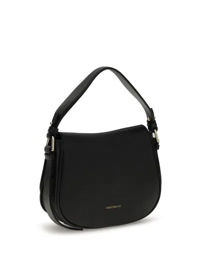 Coccinelle Black Calf Leather Bos Taurus Handbag In Black