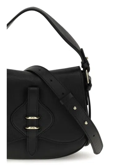 Coccinelle Black Calf Leather Bos Taurus Handbag In Black