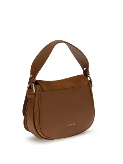 Coccinelle Brown Calf Leather Bos Taurus Handbag In Brown