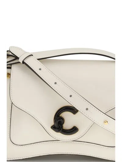 Coccinelle Small C-me Logo-detail Shoulder Bag In White