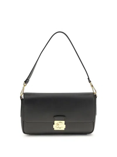 Coccinelle Large C-me Lock Shoulder Bag In Black
